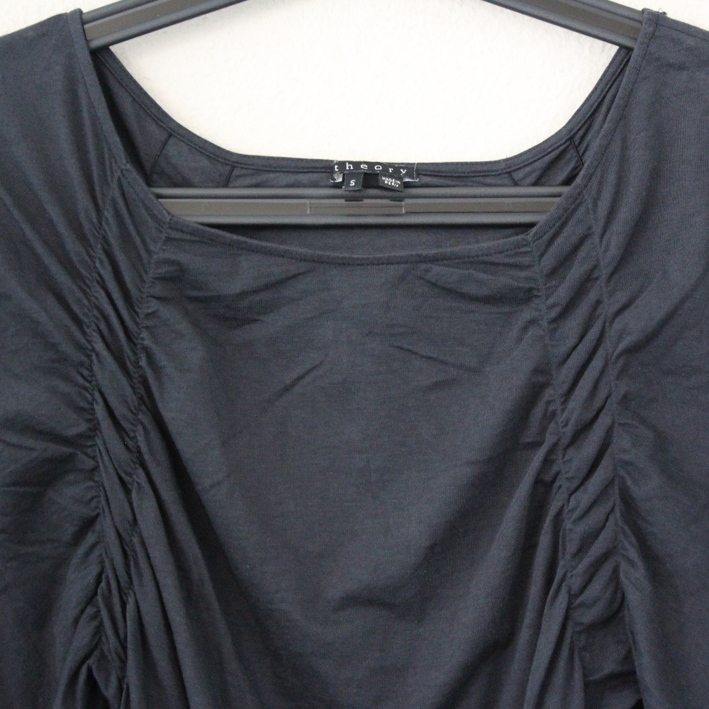 THEORY Spandex Stretchy Ruffled Top Small T79 - Picture 2 of 6